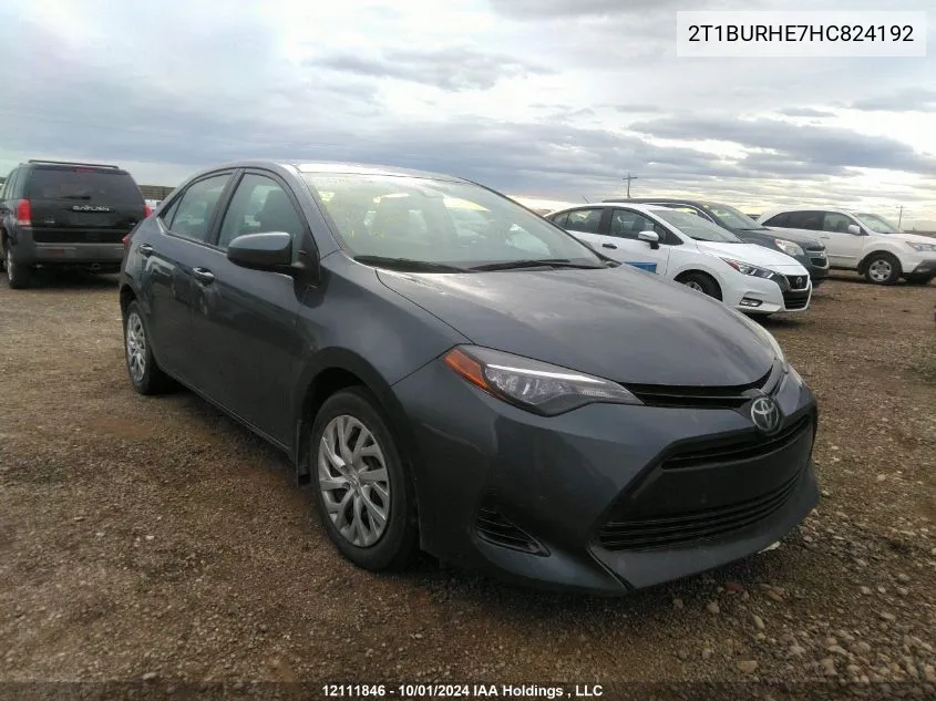 2017 Toyota Corolla L/Le/Xle/Se/Xse VIN: 2T1BURHE7HC824192 Lot: 12111846