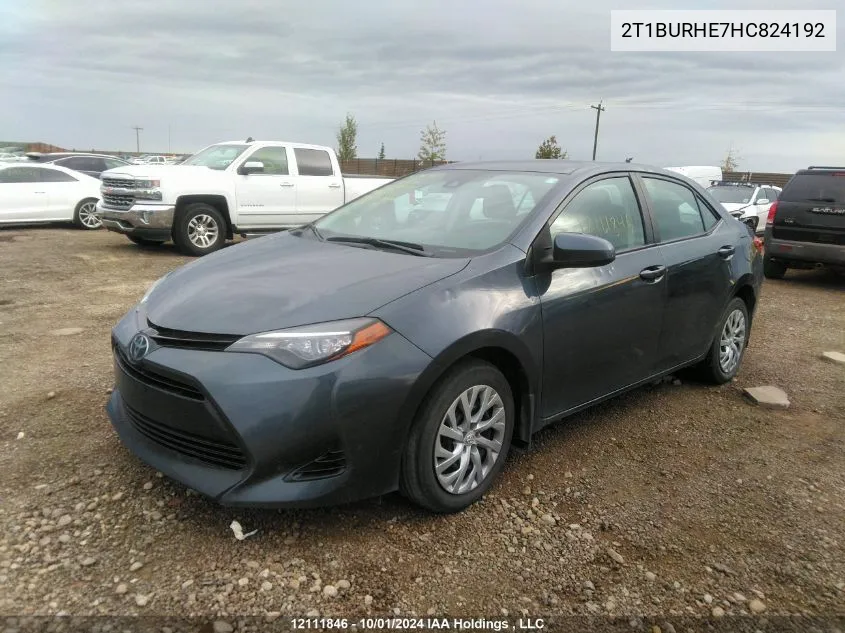 2017 Toyota Corolla L/Le/Xle/Se/Xse VIN: 2T1BURHE7HC824192 Lot: 12111846