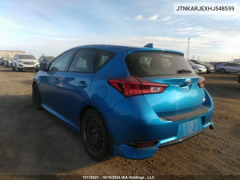 2017 Toyota Corolla Im VIN: JTNKARJEXHJ548559 Lot: 12118221