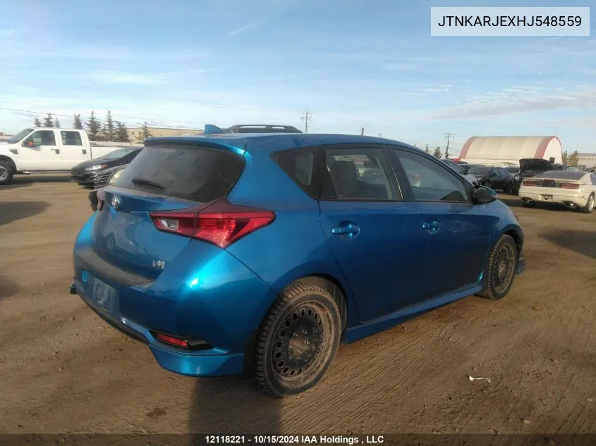 2017 Toyota Corolla Im VIN: JTNKARJEXHJ548559 Lot: 12118221