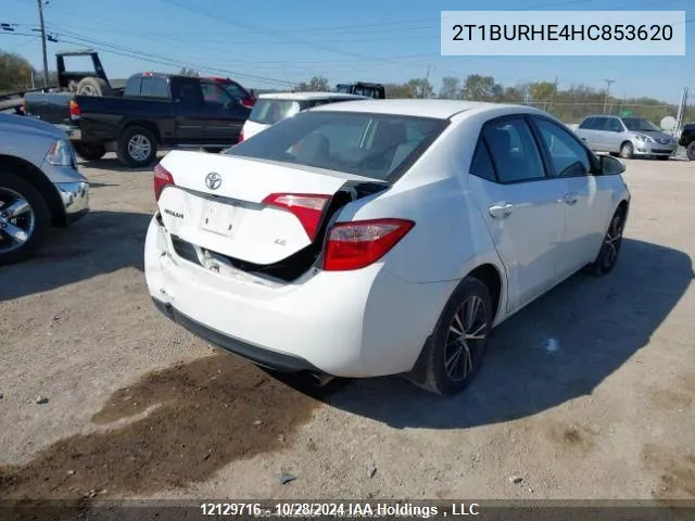 2017 Toyota Corolla VIN: 2T1BURHE4HC853620 Lot: 12129716