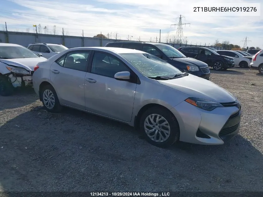 2017 Toyota Corolla Le VIN: 2T1BURHE6HC919276 Lot: 12134213