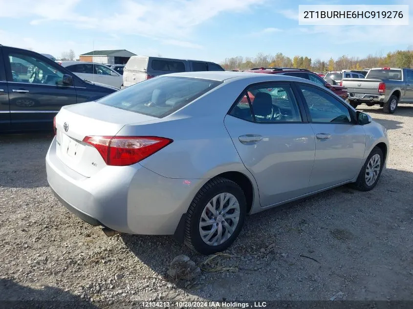 2017 Toyota Corolla Le VIN: 2T1BURHE6HC919276 Lot: 12134213