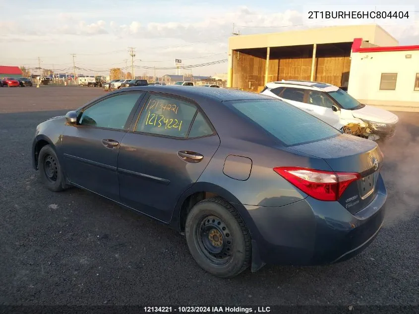 2017 Toyota Corolla Ce VIN: 2T1BURHE6HC804404 Lot: 12134221