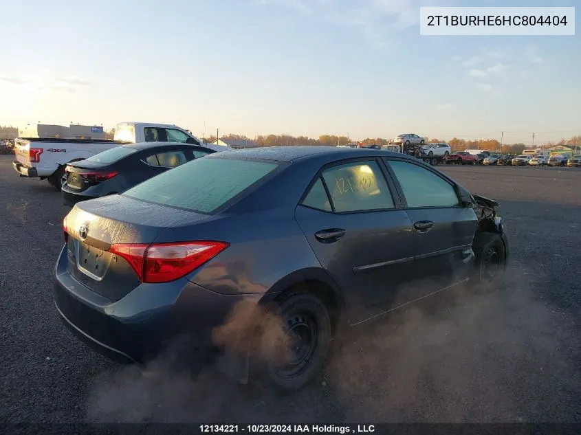 2017 Toyota Corolla Ce VIN: 2T1BURHE6HC804404 Lot: 12134221