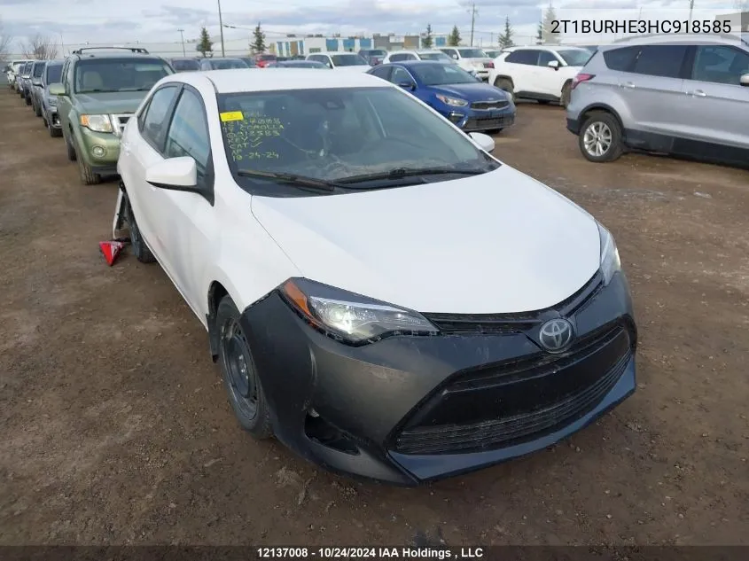 2017 Toyota Corolla VIN: 2T1BURHE3HC918585 Lot: 12137008