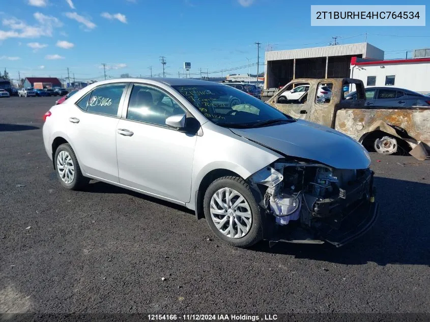 2017 Toyota Corolla VIN: 2T1BURHE4HC764534 Lot: 12154166