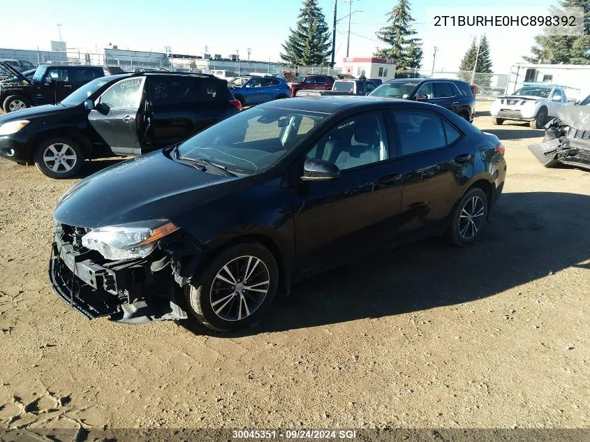 2017 Toyota Corolla L/Le/Xle/Se/Xse VIN: 2T1BURHE0HC898392 Lot: 30045351