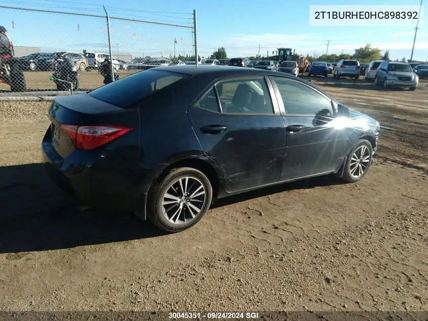 2T1BURHE0HC898392 2017 Toyota Corolla L/Le/Xle/Se/Xse