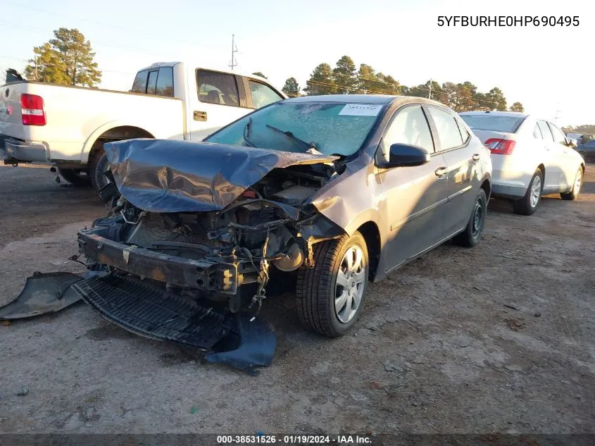 2017 Toyota Corolla Le VIN: 5YFBURHE0HP690495 Lot: 38531526