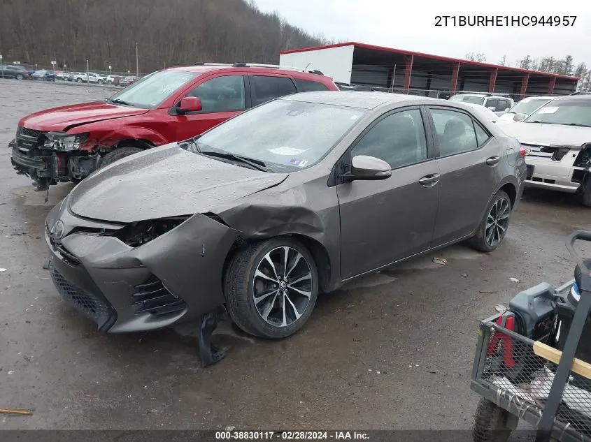 2017 Toyota Corolla Se VIN: 2T1BURHE1HC944957 Lot: 38830117