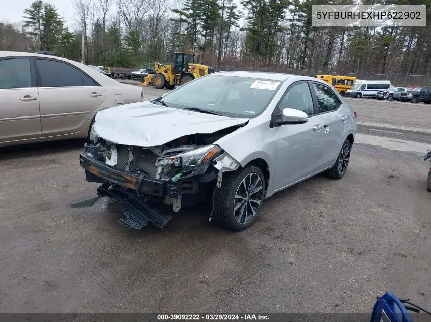 2017 Toyota Corolla Se VIN: 5YFBURHEXHP622902 Lot: 39092222