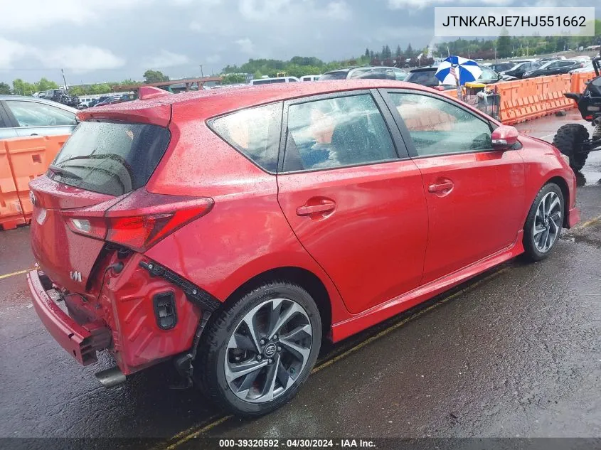 2017 Toyota Corolla Im VIN: JTNKARJE7HJ551662 Lot: 39320592