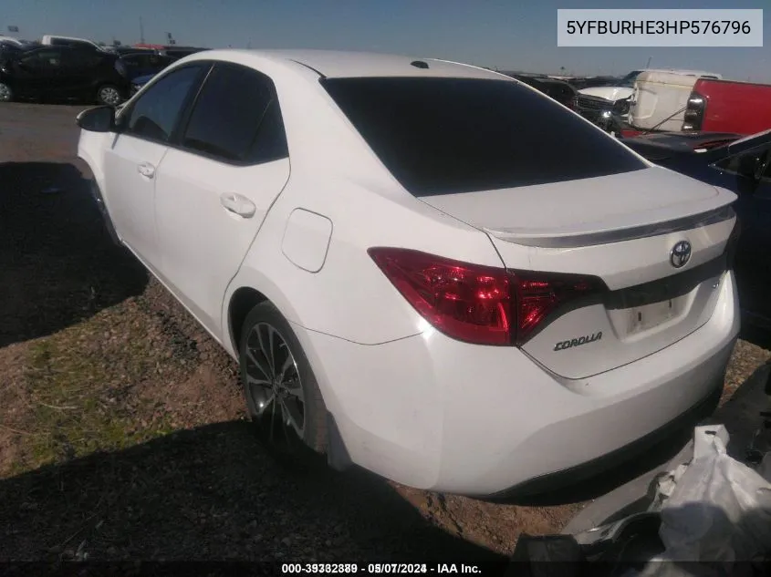 5YFBURHE3HP576796 2017 Toyota Corolla Se