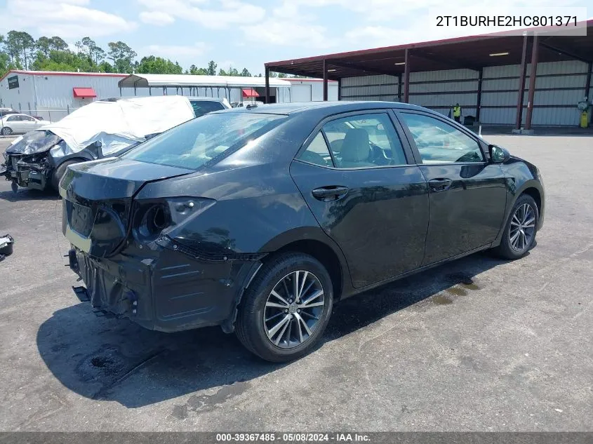 2T1BURHE2HC801371 2017 Toyota Corolla Le