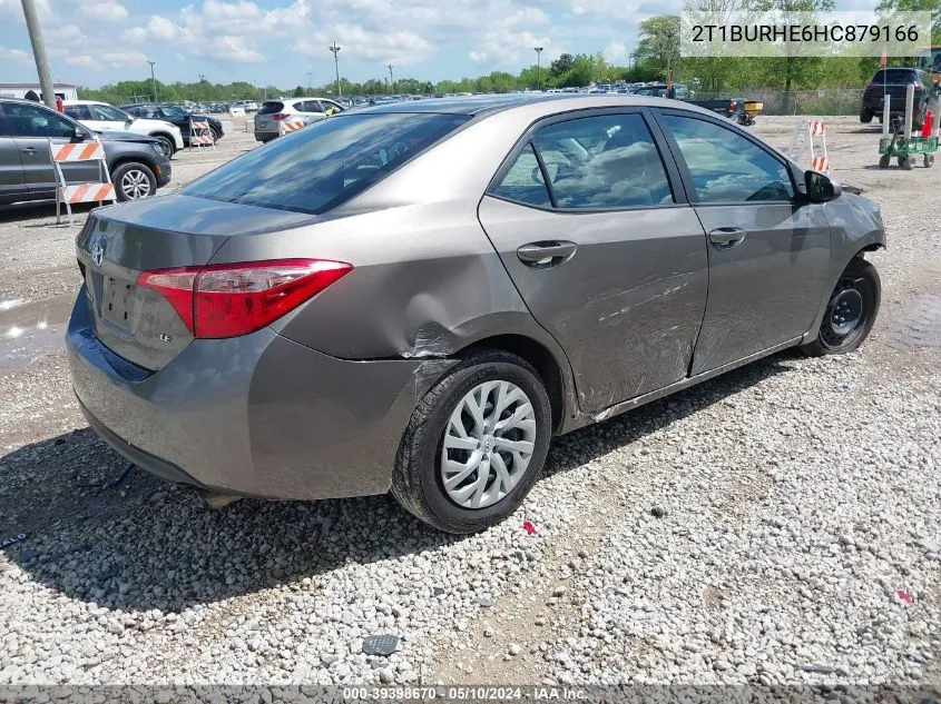 2017 Toyota Corolla Le VIN: 2T1BURHE6HC879166 Lot: 39398670