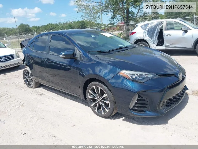 2017 Toyota Corolla Se VIN: 5YFBURHE9HP657544 Lot: 39477232