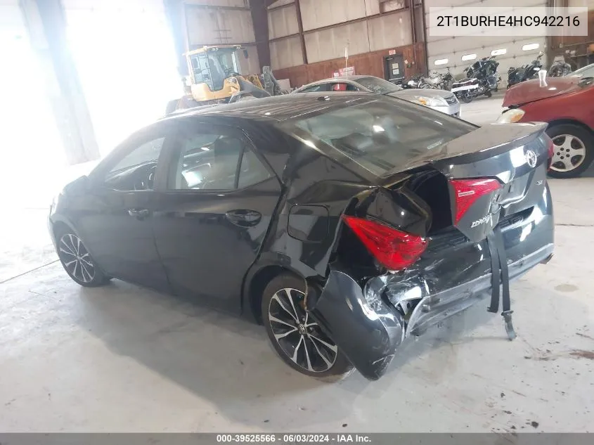 2017 Toyota Corolla Se VIN: 2T1BURHE4HC942216 Lot: 39525566