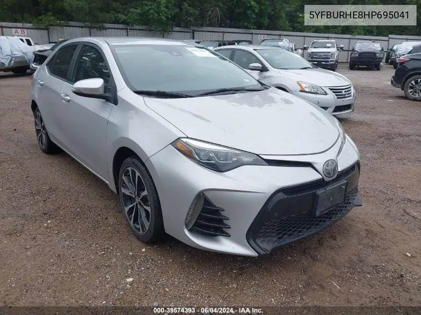 2017 Toyota Corolla Se VIN: 5YFBURHE8HP695041 Lot: 39574393