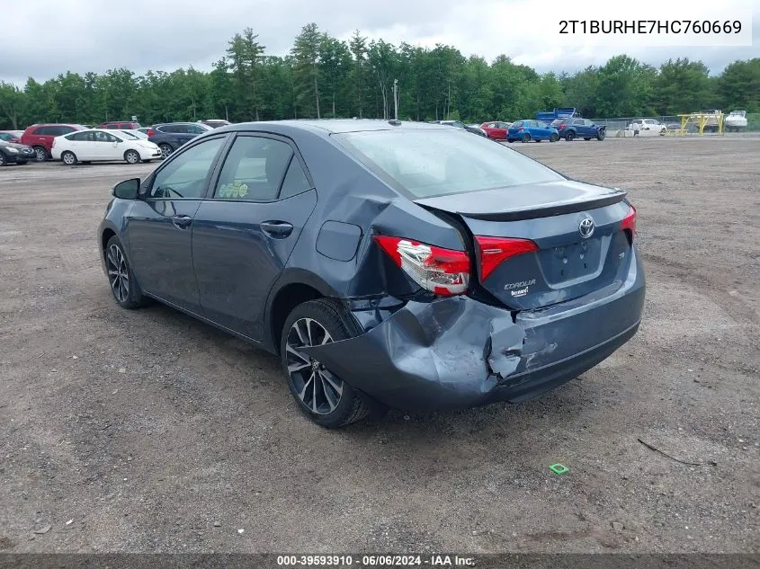 2017 Toyota Corolla Se VIN: 2T1BURHE7HC760669 Lot: 40490679