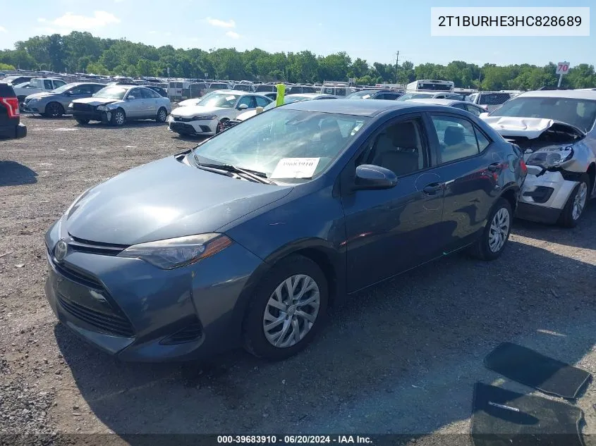 2017 Toyota Corolla L/Le/Xle/Se/Xse VIN: 2T1BURHE3HC828689 Lot: 39683910