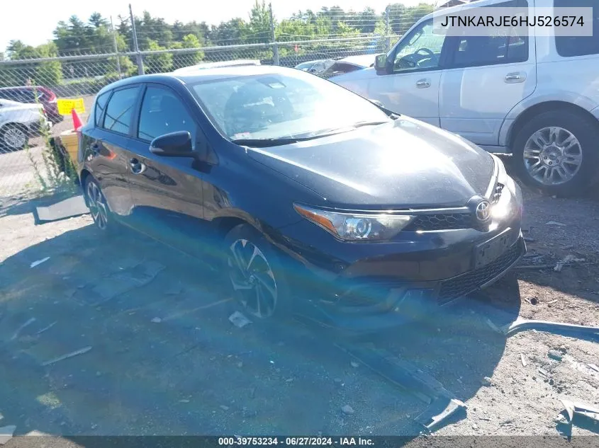 2017 Toyota Corolla Im VIN: JTNKARJE6HJ526574 Lot: 39753234