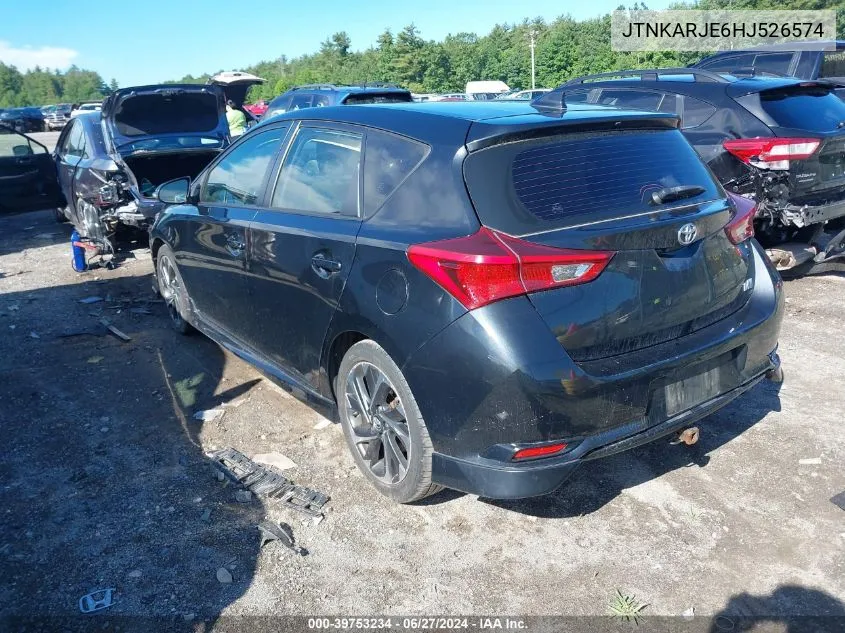 2017 Toyota Corolla Im VIN: JTNKARJE6HJ526574 Lot: 39753234