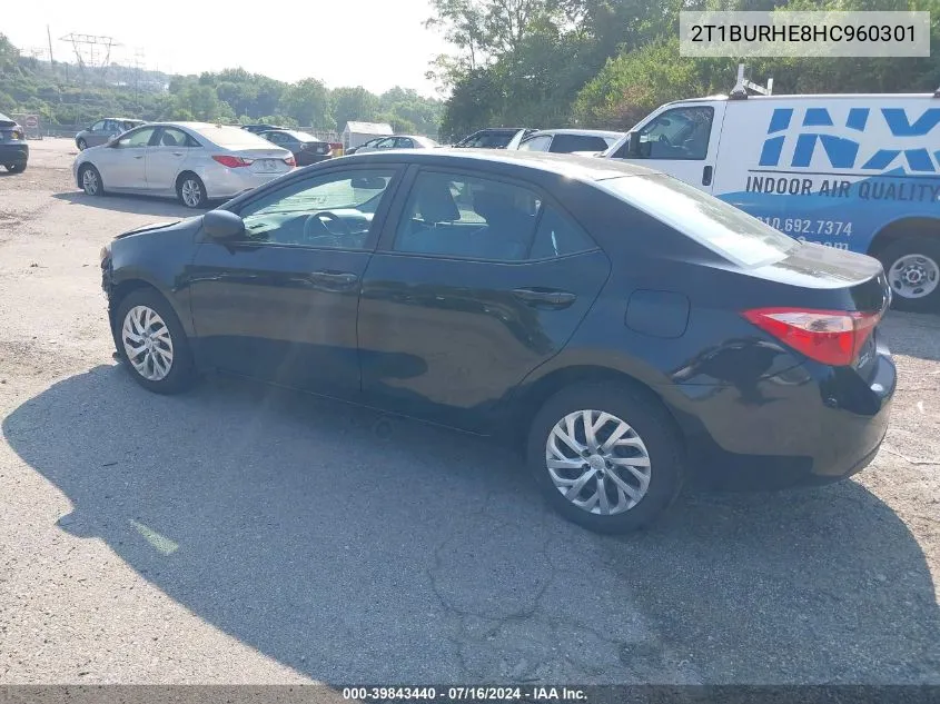 2017 Toyota Corolla Le VIN: 2T1BURHE8HC960301 Lot: 39843440