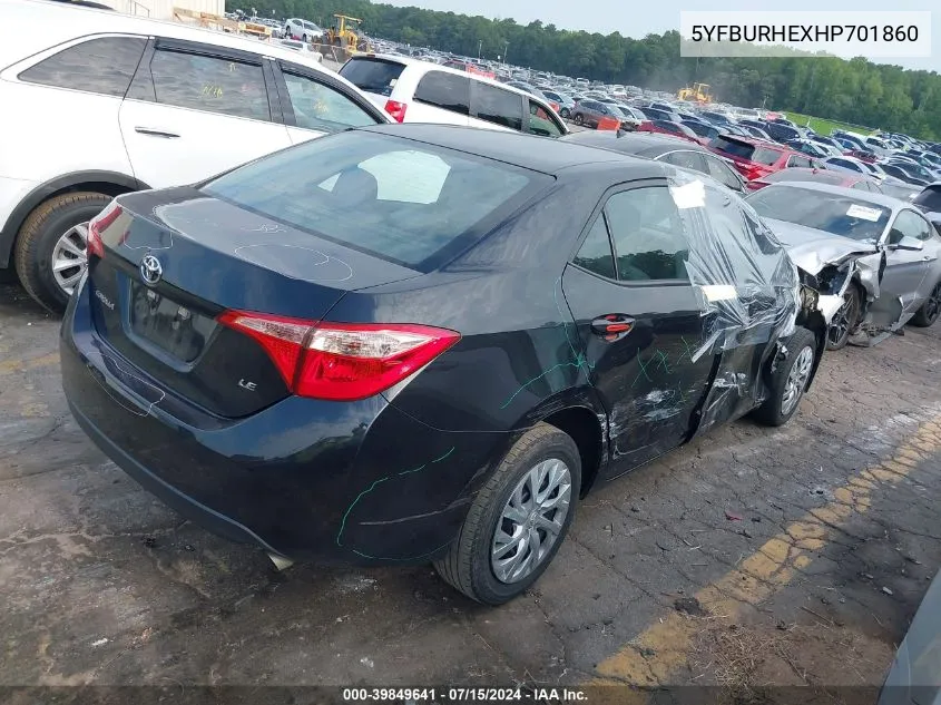 5YFBURHEXHP701860 2017 Toyota Corolla Le