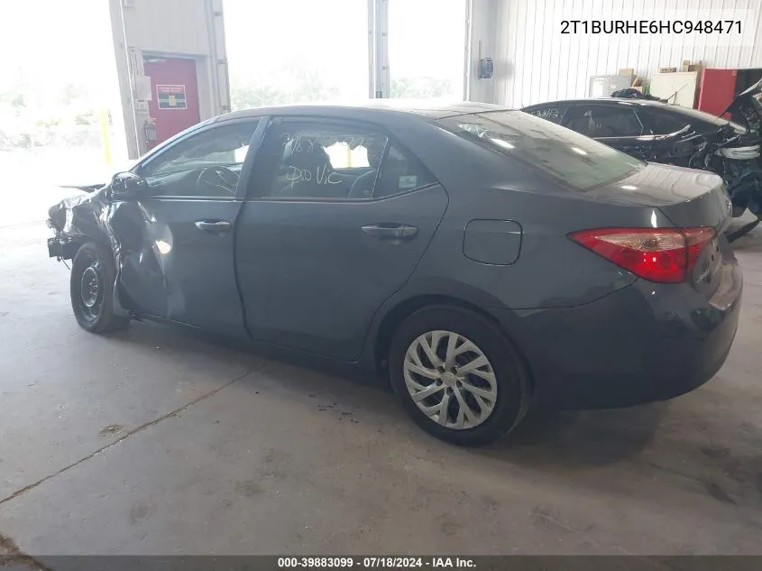 2017 Toyota Corolla Le VIN: 2T1BURHE6HC948471 Lot: 39883099