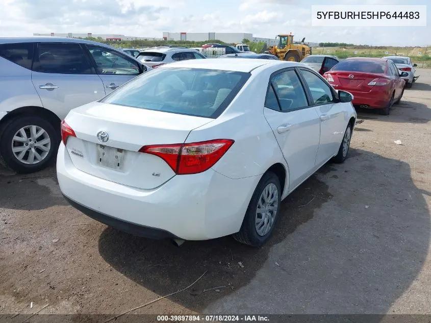 5YFBURHE5HP644483 2017 Toyota Corolla Le