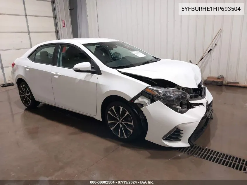 2017 Toyota Corolla Se VIN: 5YFBURHE1HP693504 Lot: 39902504