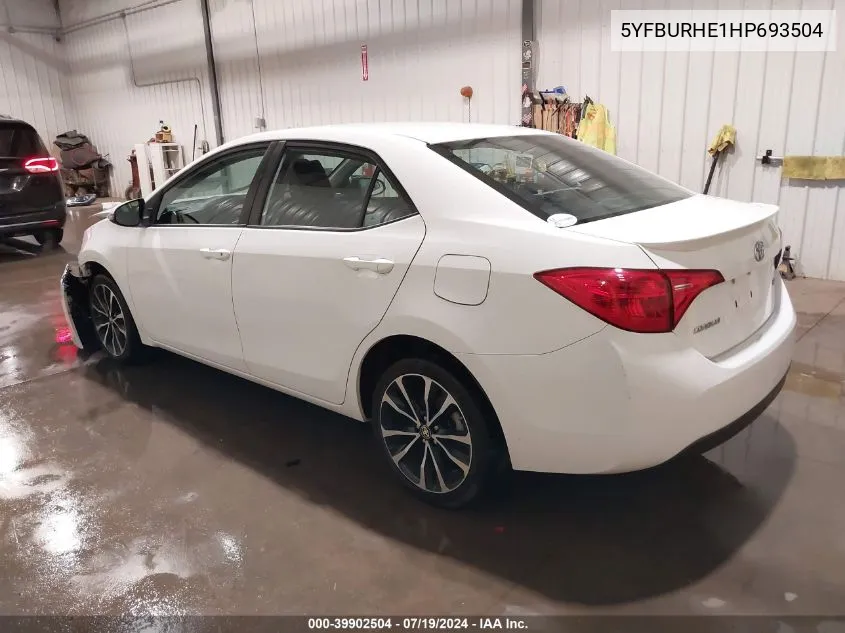 2017 Toyota Corolla Se VIN: 5YFBURHE1HP693504 Lot: 39902504