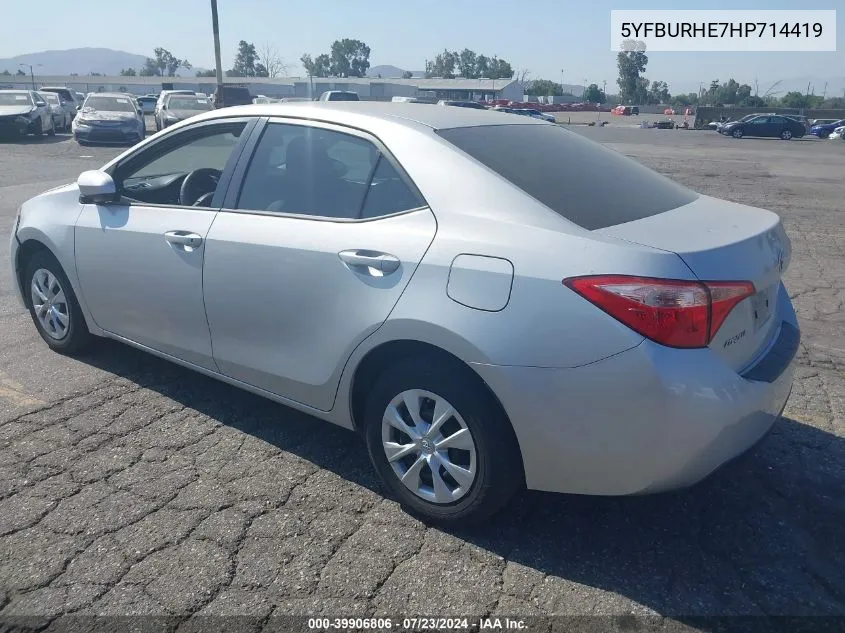 2017 Toyota Corolla L VIN: 5YFBURHE7HP714419 Lot: 39906806