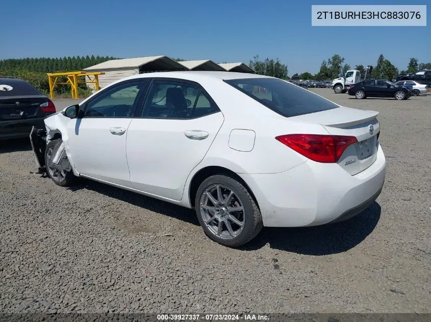 2017 Toyota Corolla Se VIN: 2T1BURHE3HC883076 Lot: 39927337