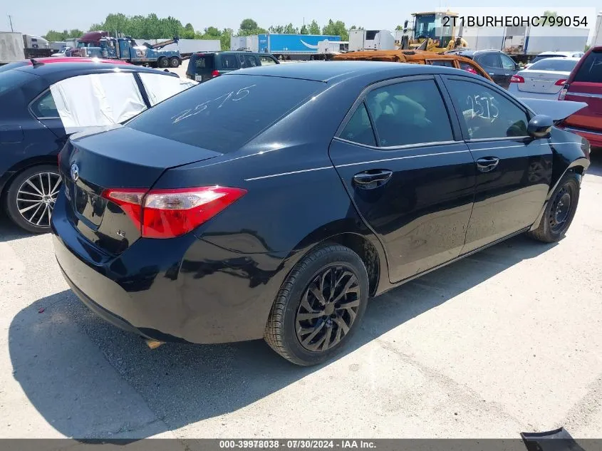 2017 Toyota Corolla Le VIN: 2T1BURHE0HC799054 Lot: 39978038