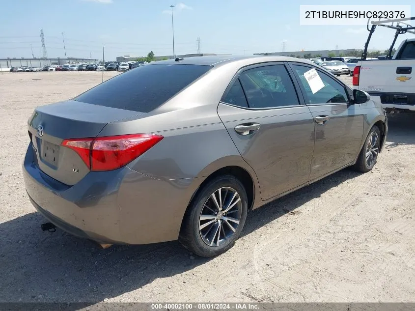 2017 Toyota Corolla Le VIN: 2T1BURHE9HC829376 Lot: 40002100