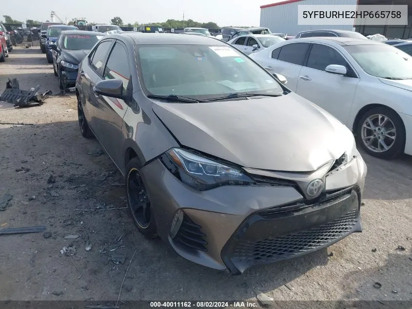 5YFBURHE2HP665758 2017 Toyota Corolla Se