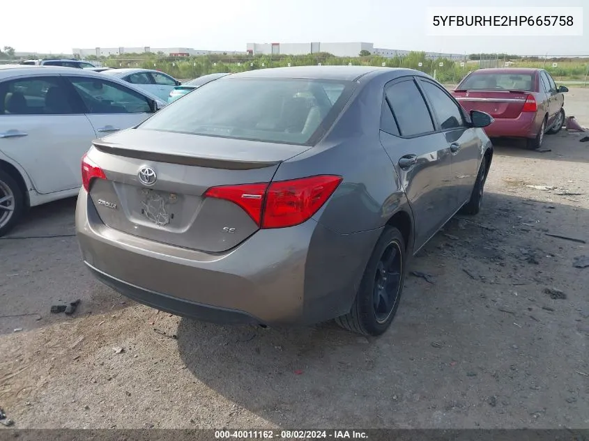 5YFBURHE2HP665758 2017 Toyota Corolla Se