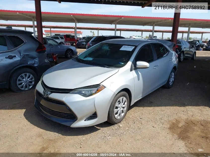 2T1BURHE4HC758992 2017 Toyota Corolla L/Le/Xle/Se/Xse