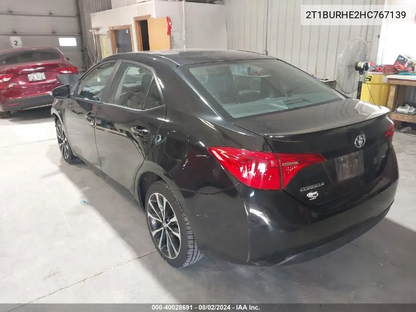 2017 Toyota Corolla Se VIN: 2T1BURHE2HC767139 Lot: 40028691