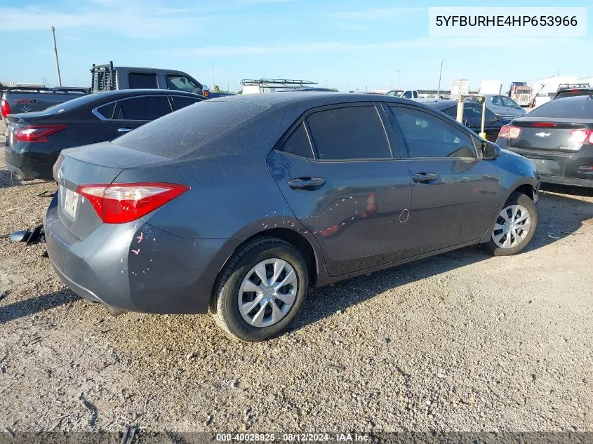 2017 Toyota Corolla L VIN: 5YFBURHE4HP653966 Lot: 40028925