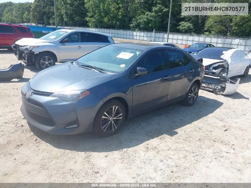 2017 Toyota Corolla Le VIN: 2T1BURHE4HC870577 Lot: 40046566