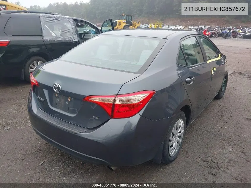 2T1BURHEXHC857672 2017 Toyota Corolla Le