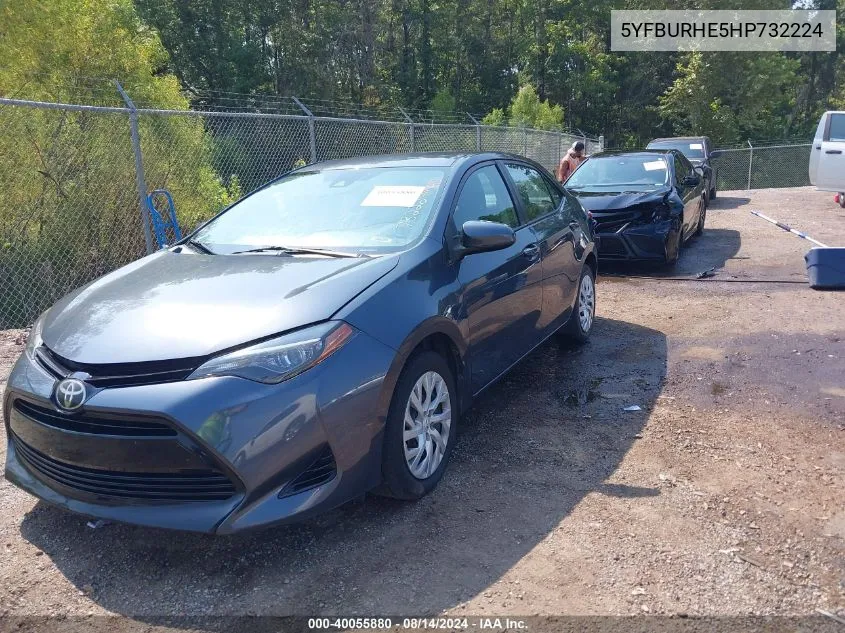 2017 Toyota Corolla Le VIN: 5YFBURHE5HP732224 Lot: 40055880