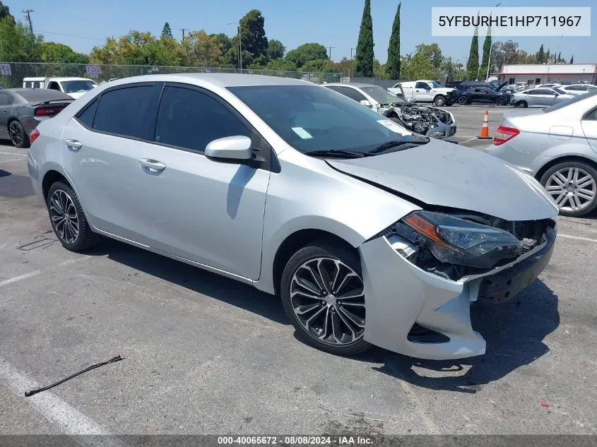 2017 Toyota Corolla L VIN: 5YFBURHE1HP711967 Lot: 40065672