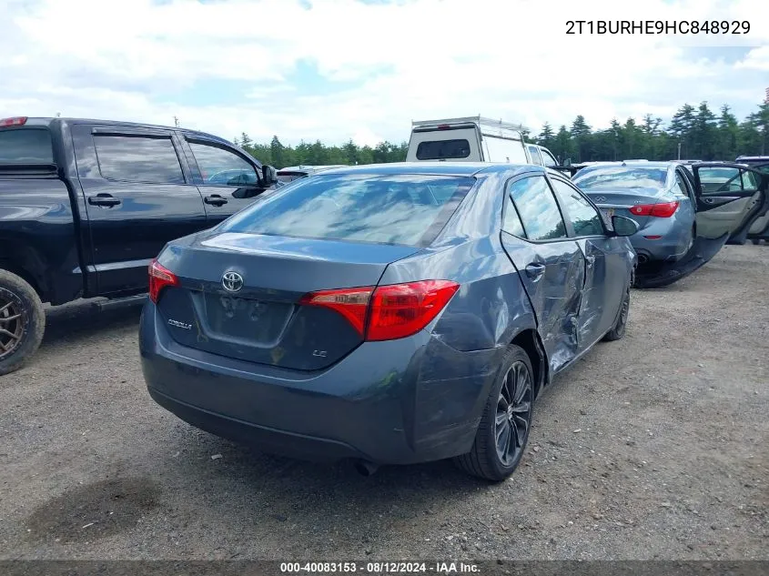 2017 Toyota Corolla Le VIN: 2T1BURHE9HC848929 Lot: 40083153