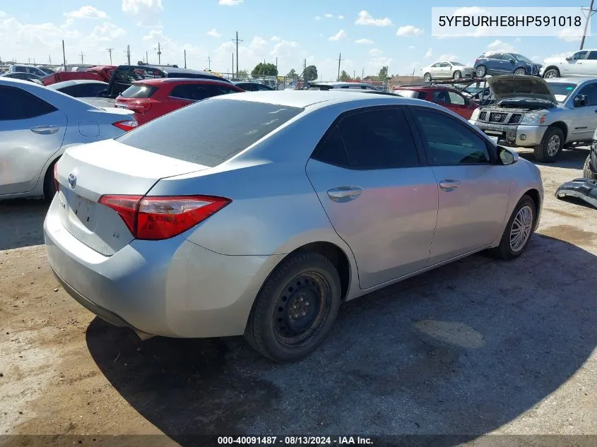 2017 Toyota Corolla L/Le/Xle/Se/Xse VIN: 5YFBURHE8HP591018 Lot: 40091487