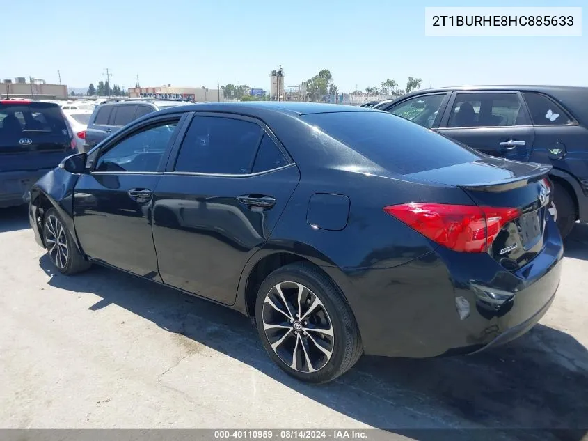 2017 Toyota Corolla Se VIN: 2T1BURHE8HC885633 Lot: 40110959