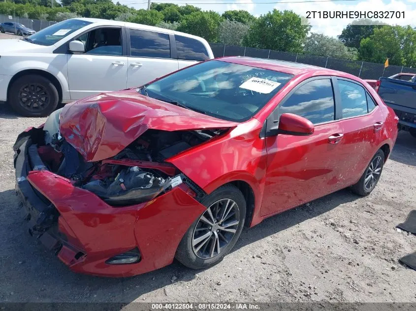 2017 Toyota Corolla Le VIN: 2T1BURHE9HC832701 Lot: 40122504